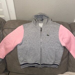 Like new, beautiful Lacoste jacket, pink and gray, #6 It has no stains or tears